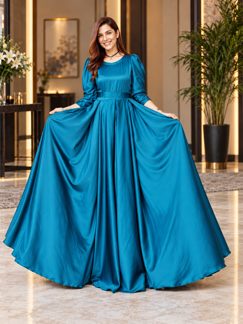 Sea Green Silk Maxi