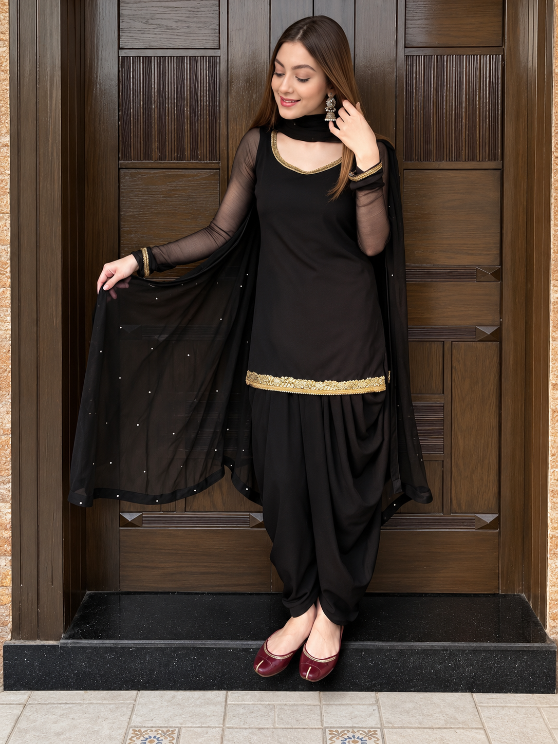 Black Patiala Dress (03 Piece)