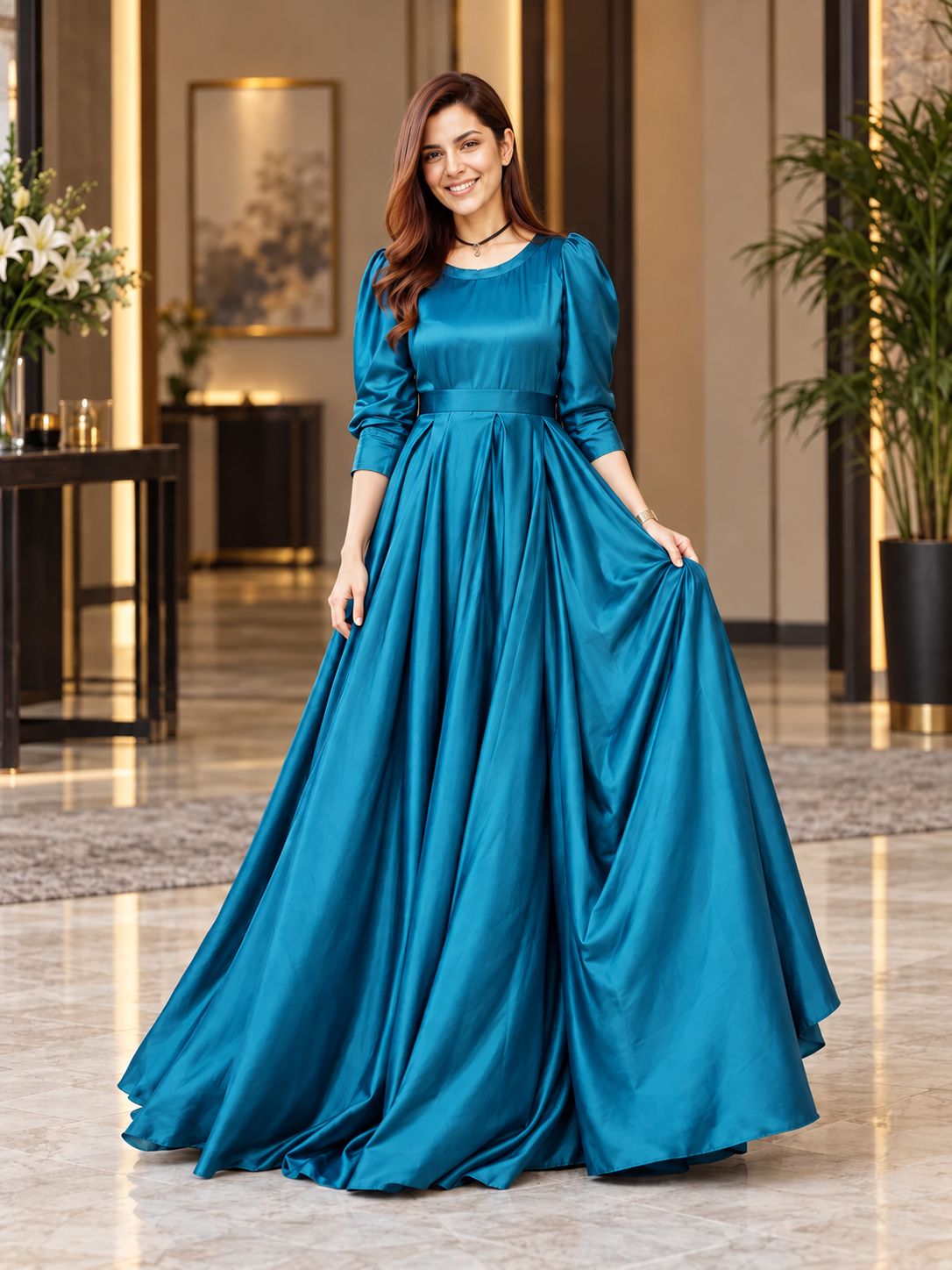 Sea Green Silk Maxi