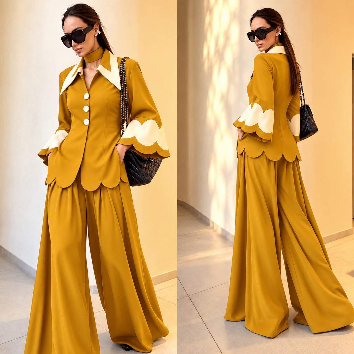 Sophisticated Mustard Elegant Dress
