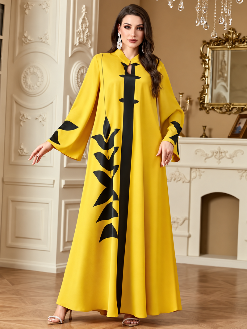 Women’s Mustard Tribal Print Maxi