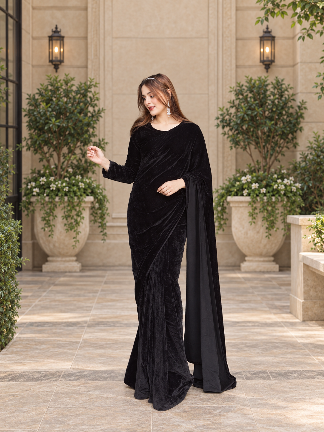Black Velvet Saree