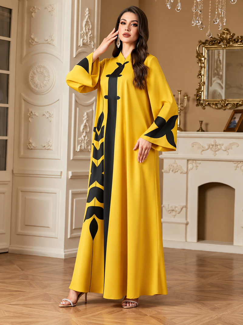 Women’s Mustard Tribal Print Maxi