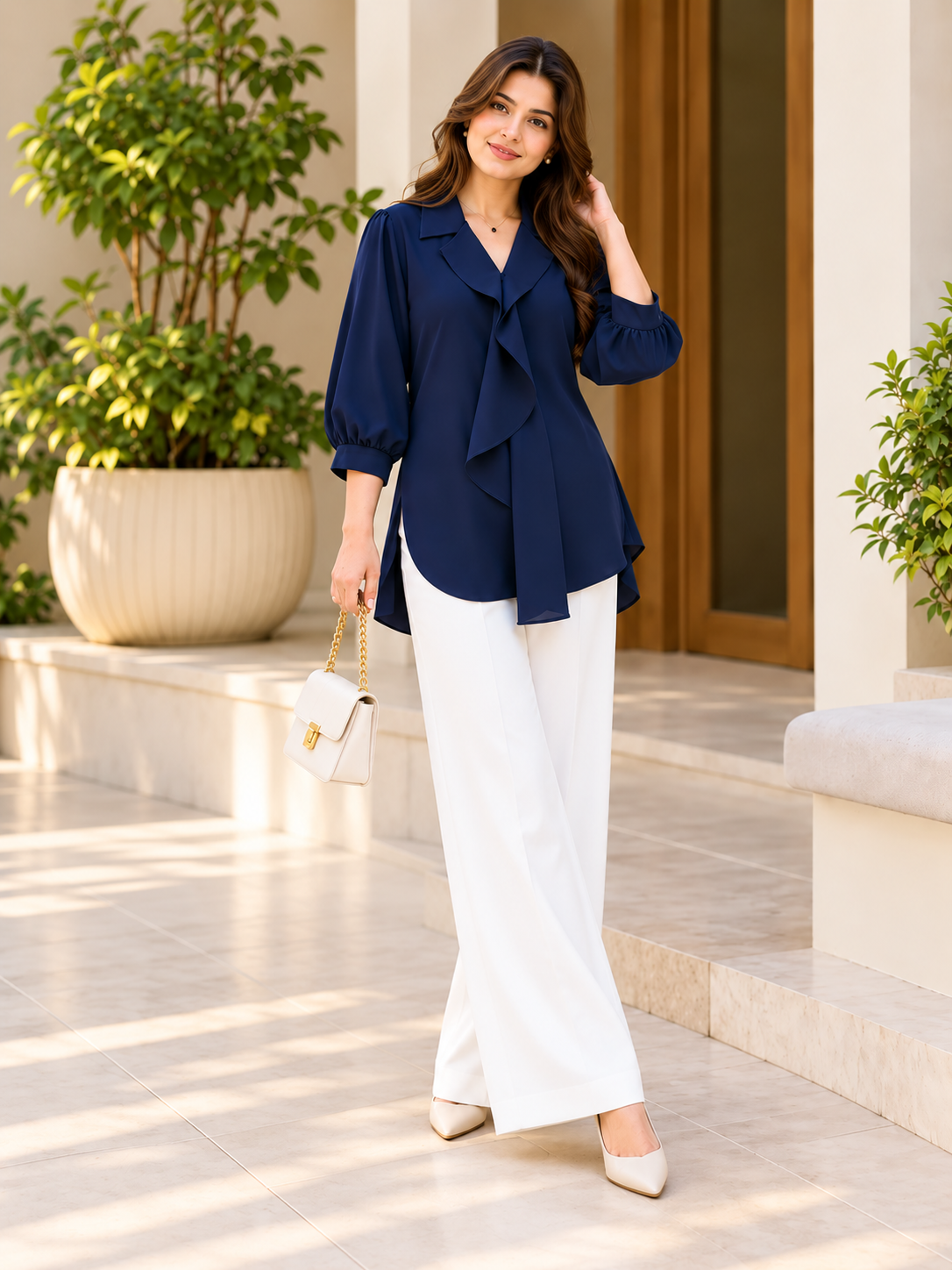 Graceful Navy Dress