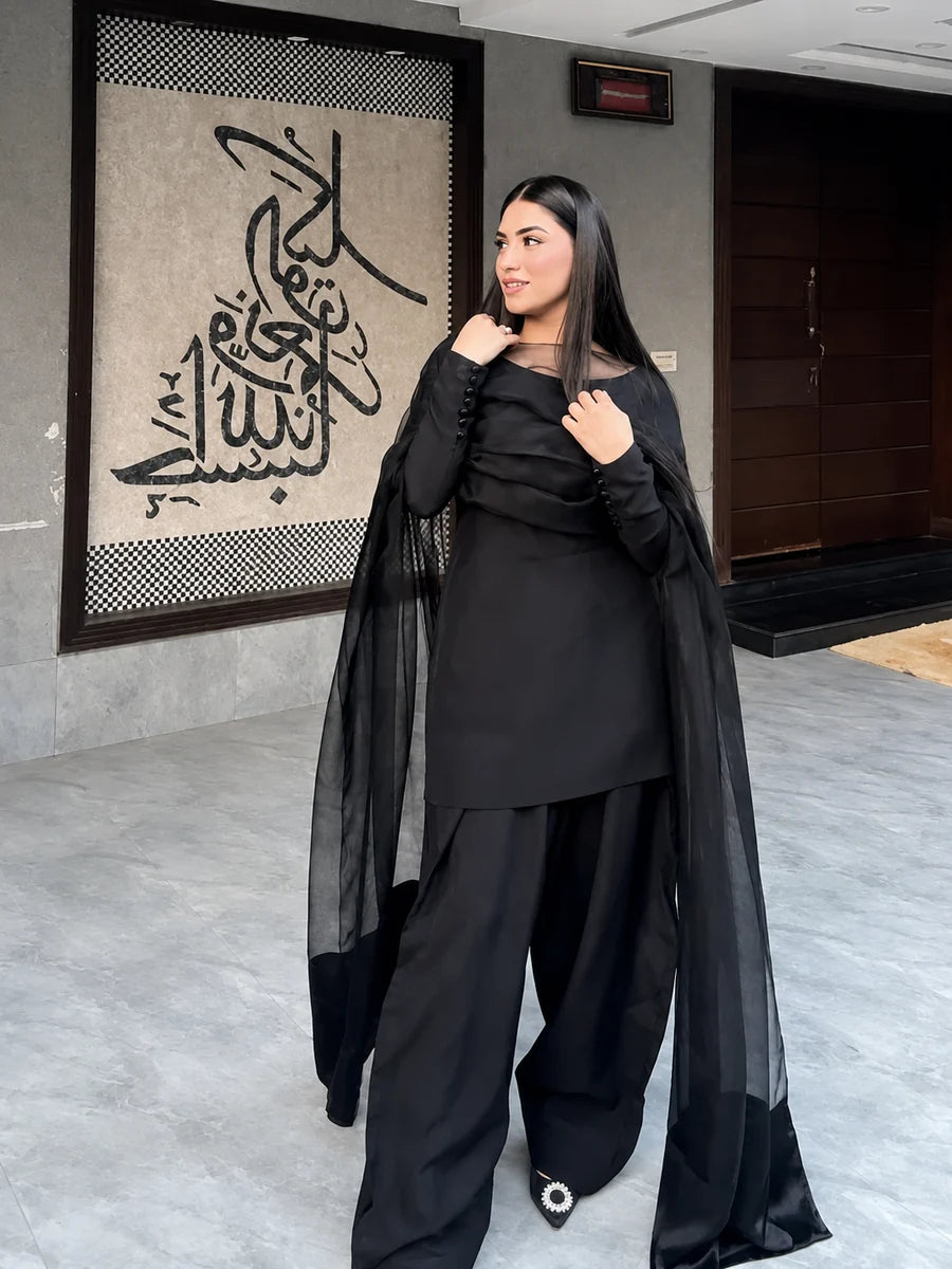 Black Elegant Silk Dress
