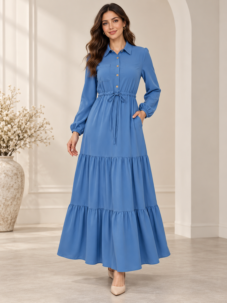 Women’s Front Button Denim Maxi