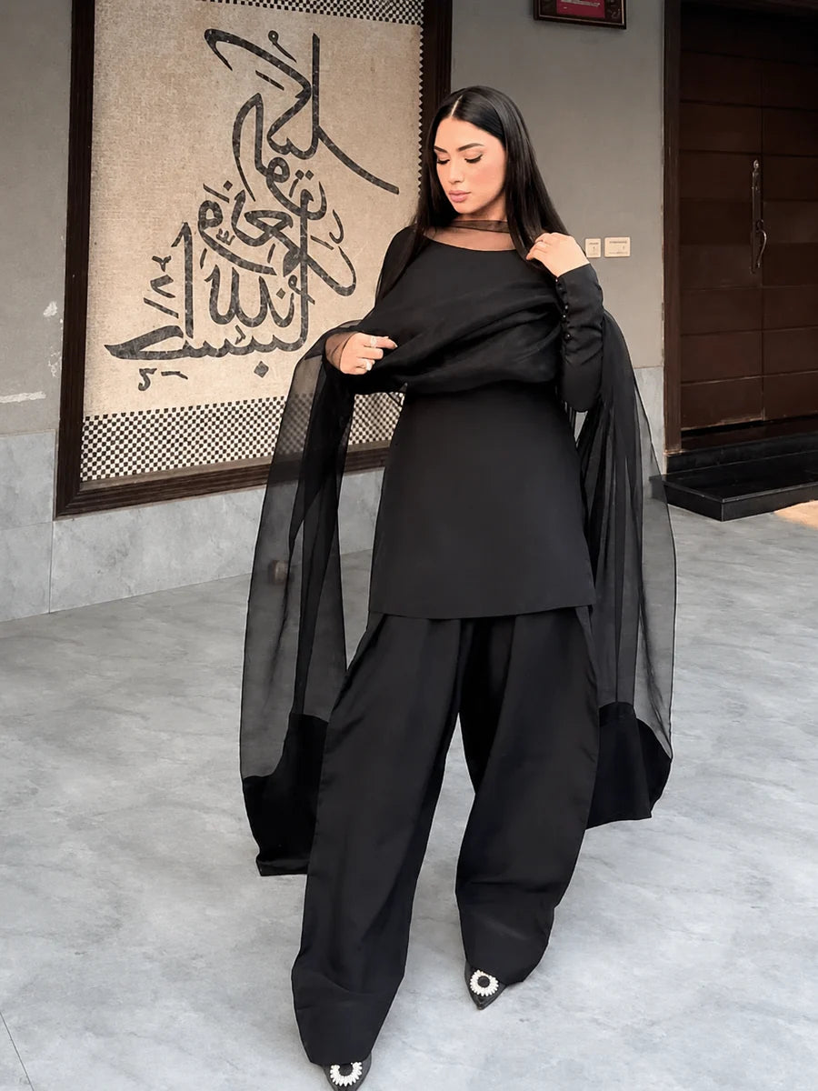 Black Elegant Silk Dress