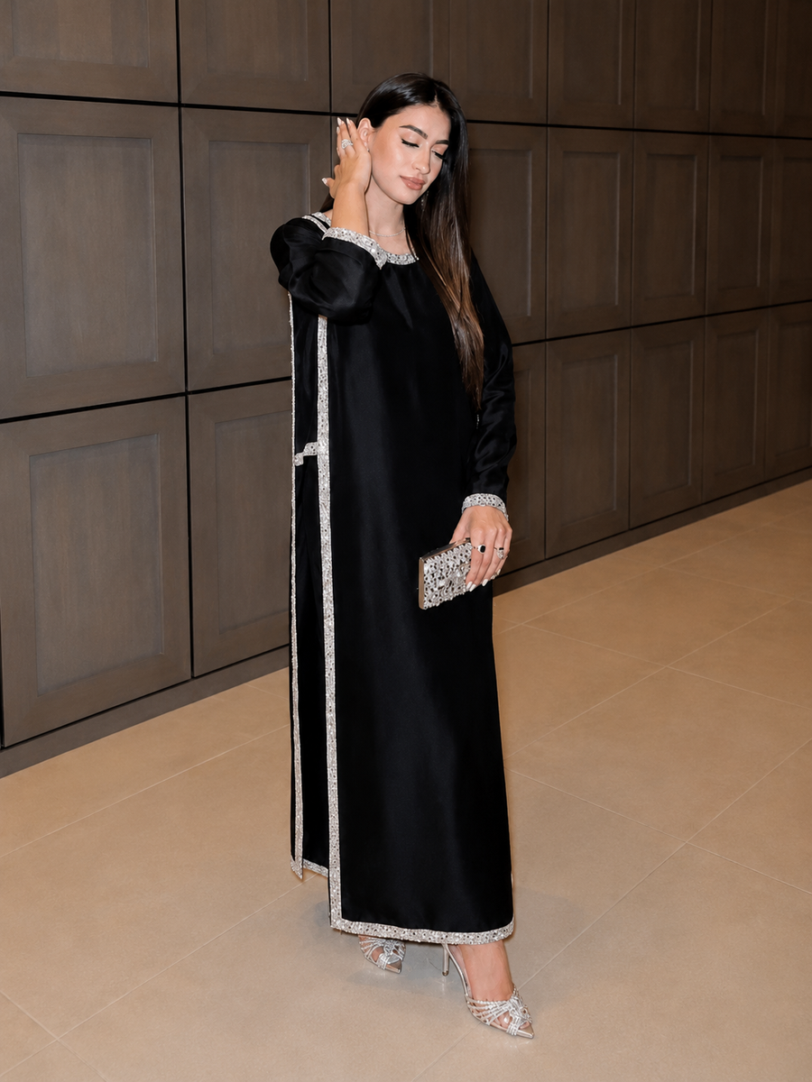 Black Stylish Cuts Trending Dress (02 Piece)