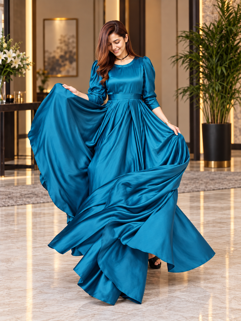 Sea Green Silk Maxi