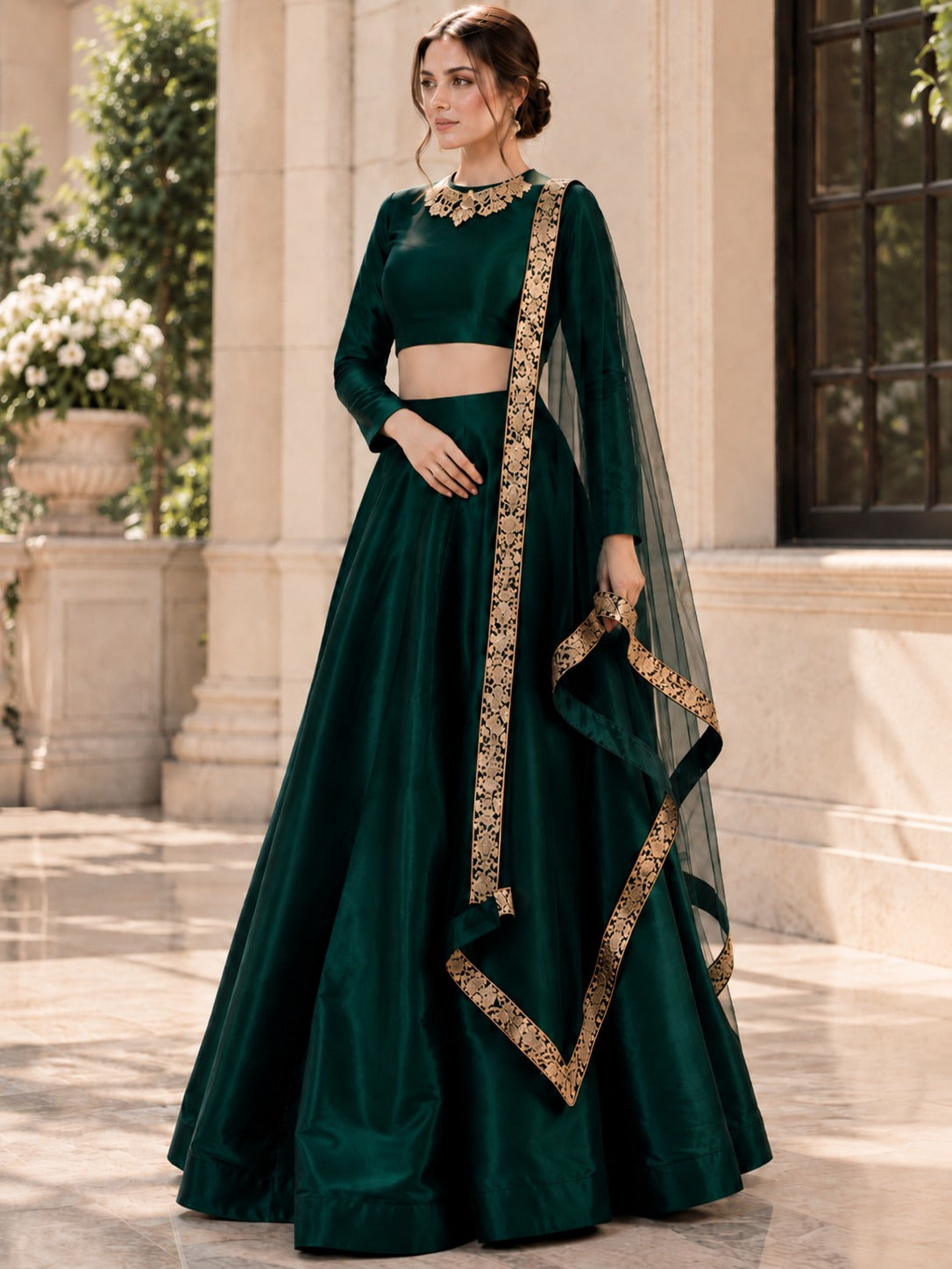 Green Lehenga Choli & Dupatta
