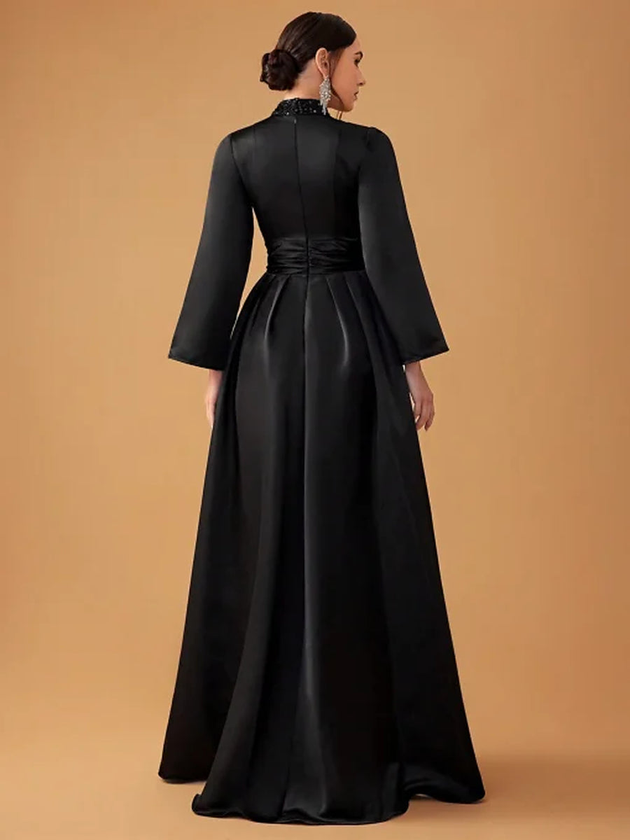 Women’s Full Sequin Mock Neck Maxi With Gown