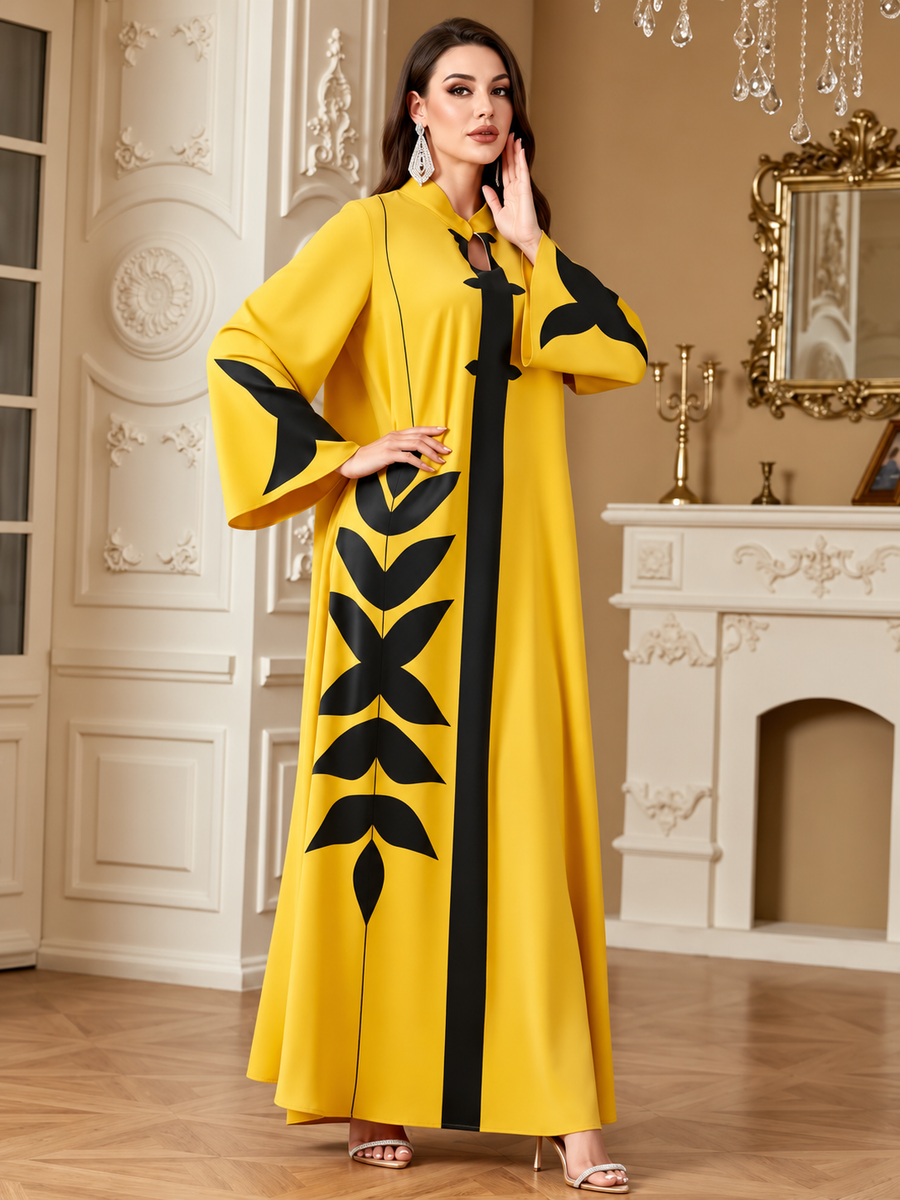 Women’s Mustard Tribal Print Maxi