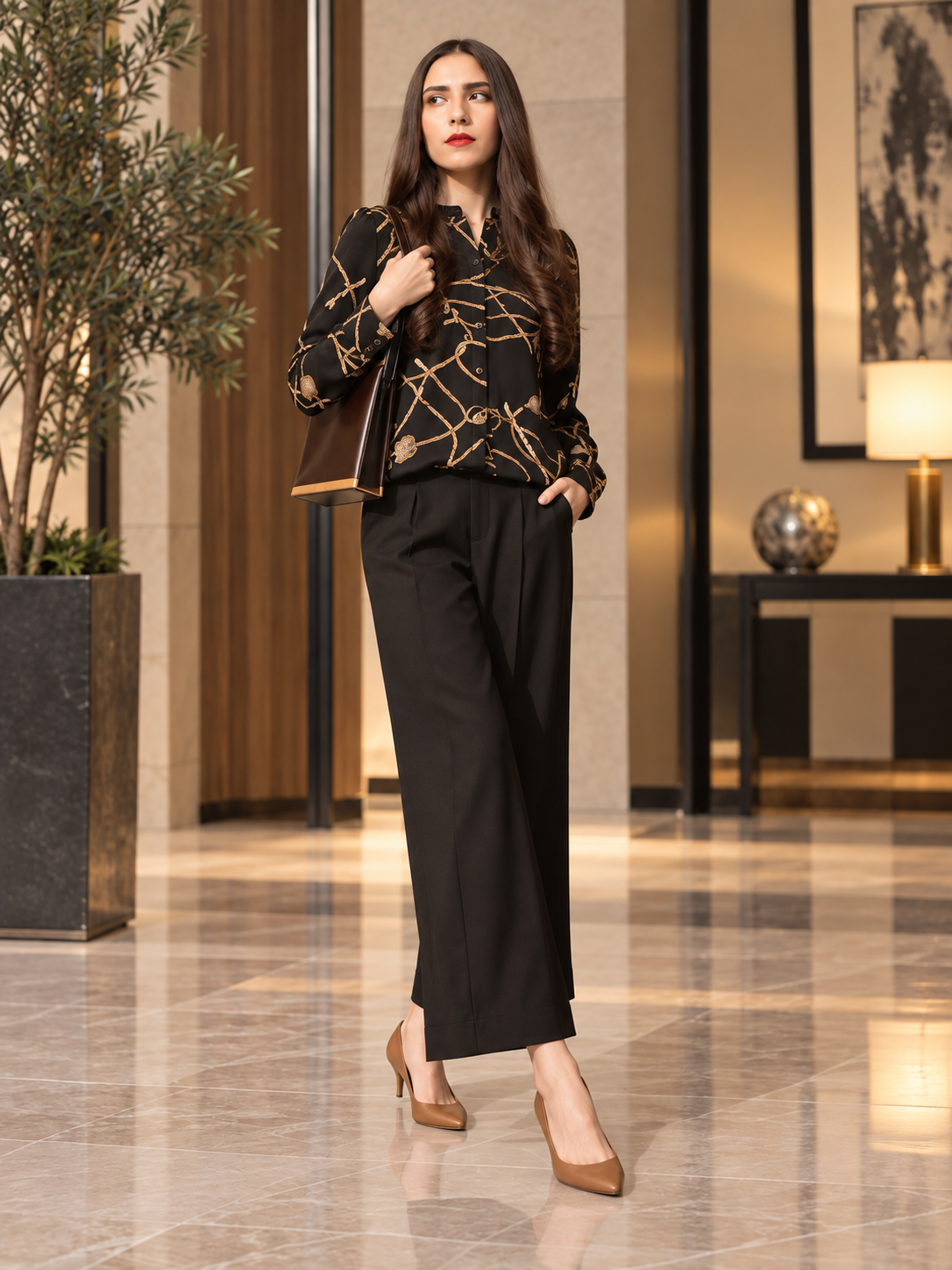 Black Chain Shirt With Plazo