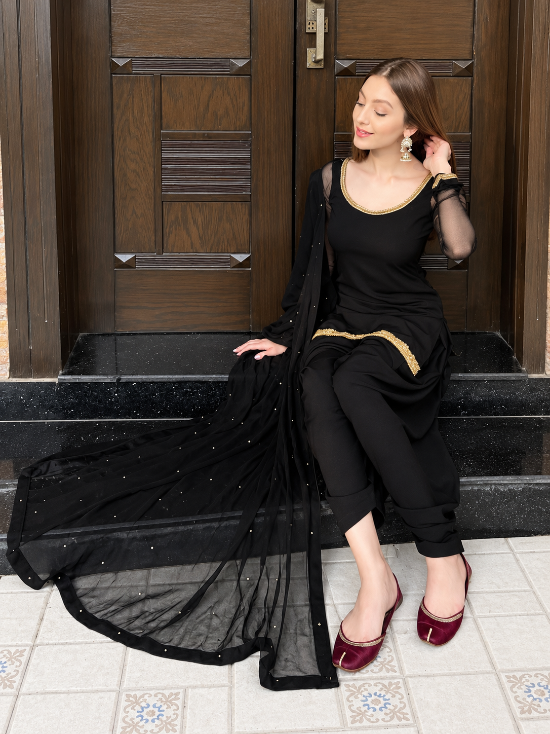 Black Patiala Dress (03 Piece)