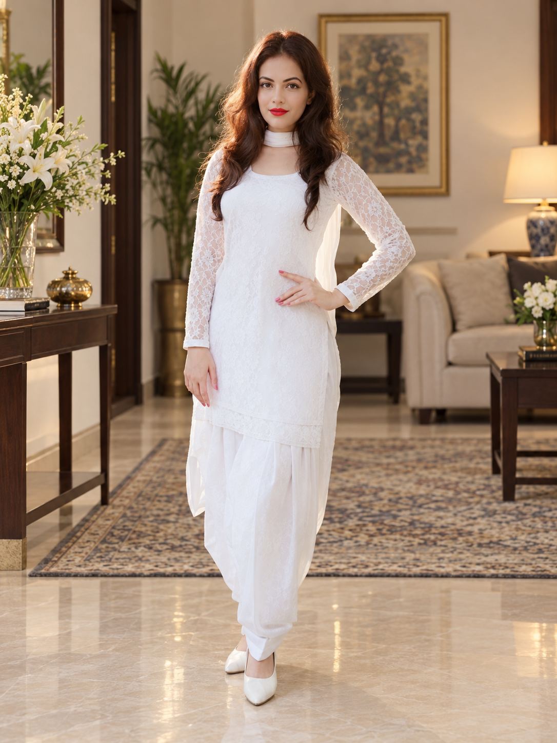 White Patiala Dress (03 Piece)