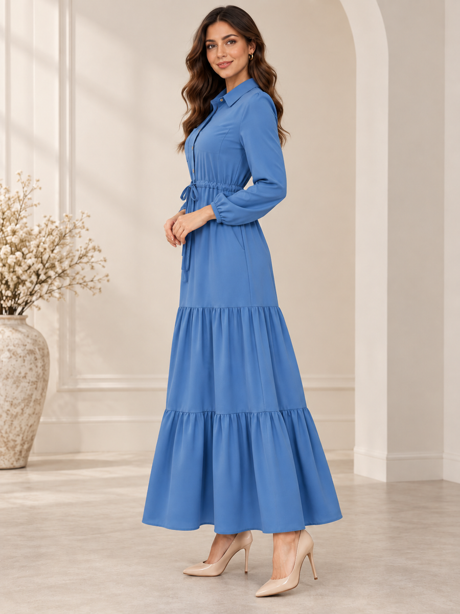 Women’s Front Button Denim Maxi