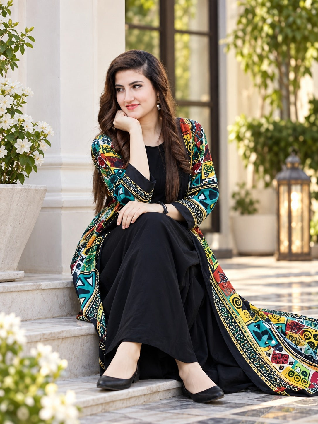 Black Jumpsuit With Colorful Upper