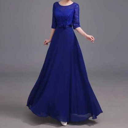 Royal Blue Silk Heavy Flare Maxi – Faash Wear