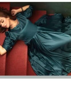 Sea Green Heavy Flare Silk Maxi
