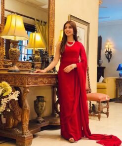Red Chiffon Saree