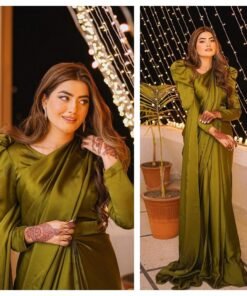 Dhani Silk Saree With Puffy Sleeves