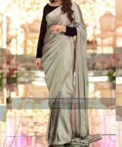 Black Velvet Blouse With Silk Saree