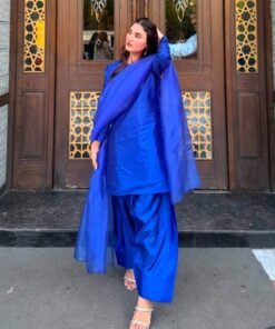 Women's Blue Farshi Dress (03 Piece)