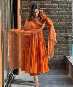 Women's Orange Dress (03 Piece)
