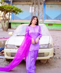 Purple Marjanda Farshi Dress (03 Piece)