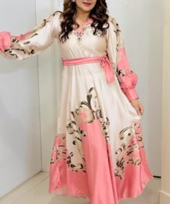Peach Elegant Prints Maxi