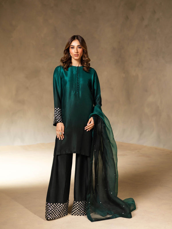 Women's Multi Shade Beaded Dress (03 Piece)