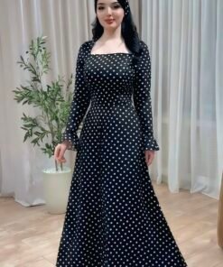 Black Polka Maxi With Headband