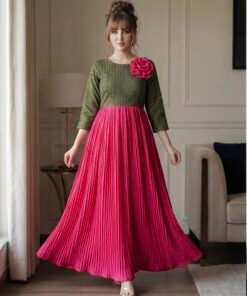 Color Contrasted 3D Flower Maxi