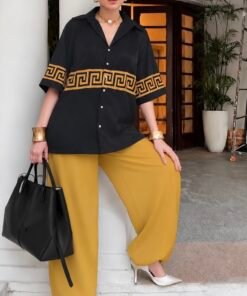 Black Gold Versacae Stylish Dress